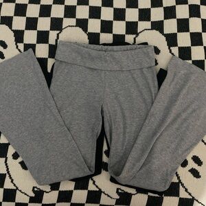Grey and black low rise flare leggings